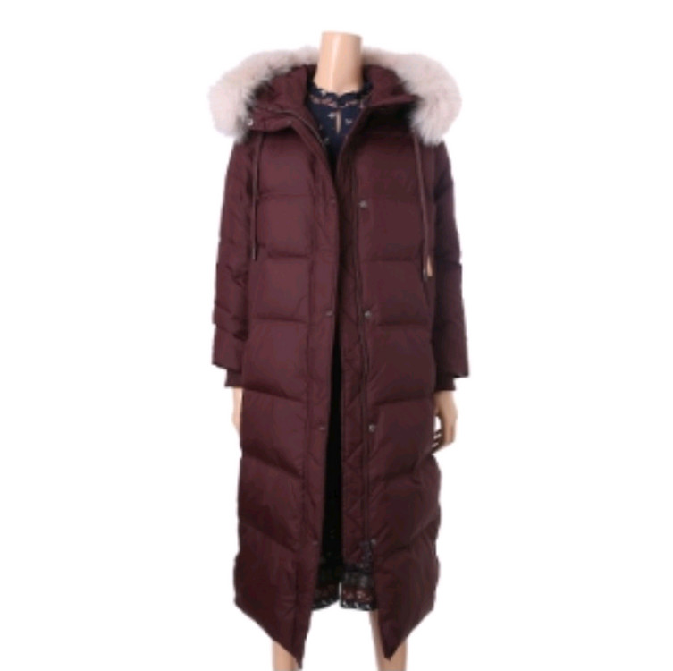 새옷 폭스퍼 롱 다운점퍼 오리털패딩 써스데이아일랜드 와인 이미지