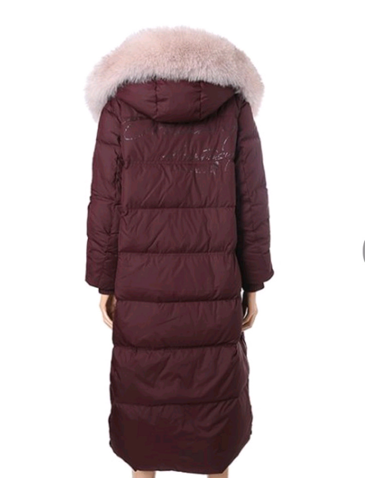 새옷 폭스퍼 롱 다운점퍼 오리털패딩 써스데이아일랜드 와인 이미지