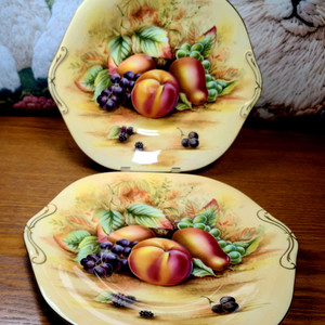 영국산 앤슬리 오차드골드 귀달이 접시 2개 일괄