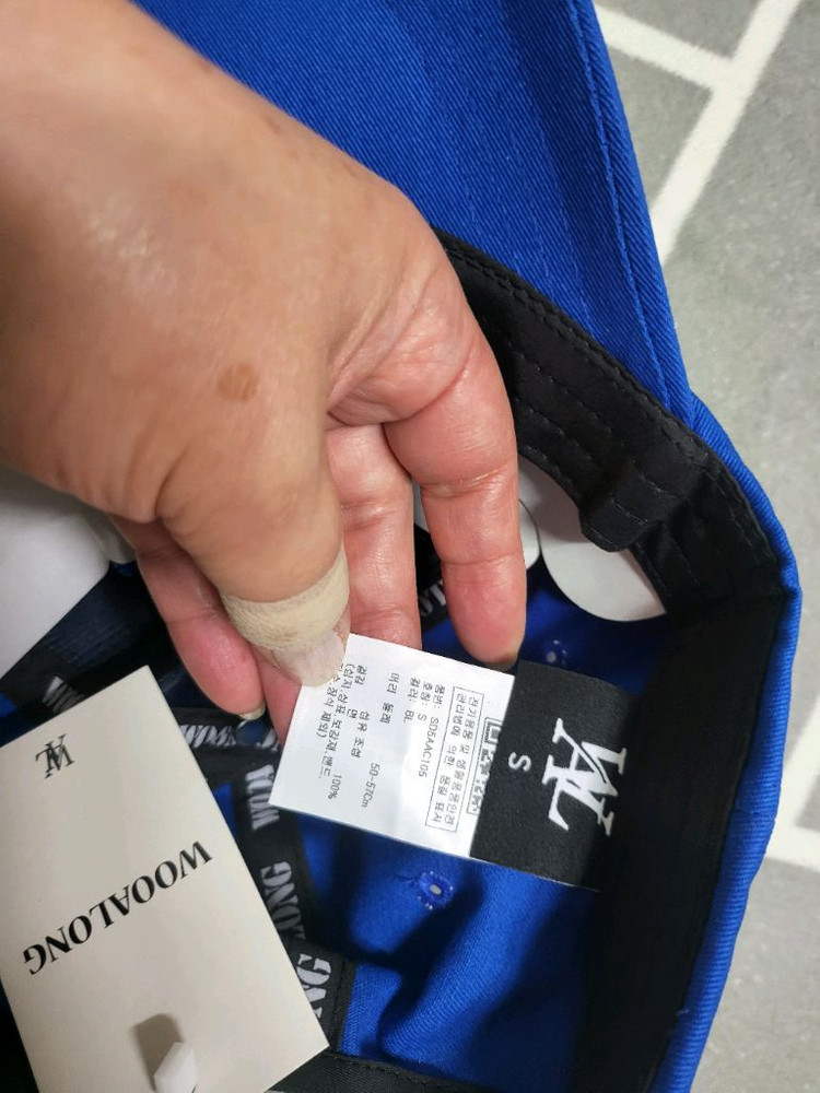 우알롱 스몰 로고 볼캡 블루 S 새상품 이미지