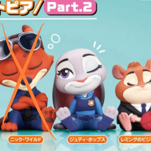 주토피아 어깨쿵 꾸벅 주디 닉 게리 레밍 피규어 가챠 픽사 디즈니