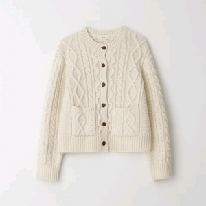 The Rye 더라이 케이블 라운드 가디건(아이보리)