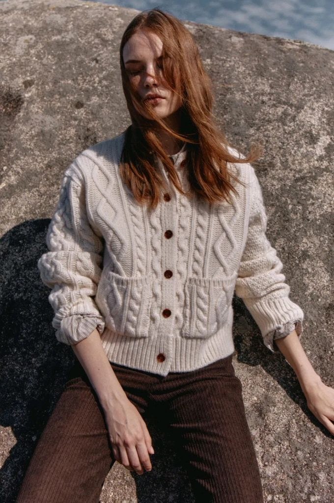 The Rye 더라이 케이블 라운드 가디건(아이보리)--4