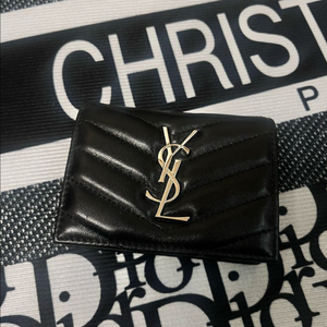 생로랑 카산드라 카드 반지갑 블랙 은장 이미지