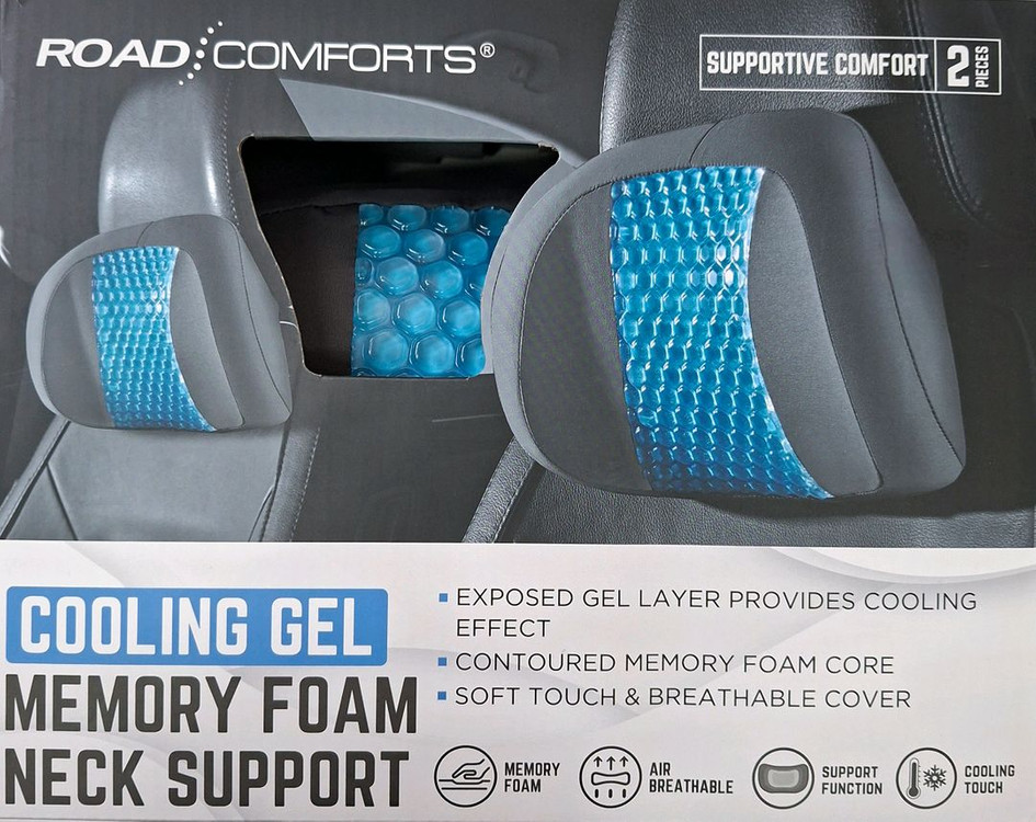 로드컴포트 메모리폼 쿨젤 차량용 목쿠션(2P)--0