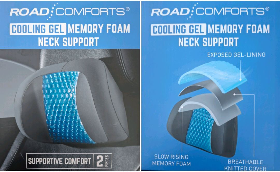 로드컴포트 메모리폼 쿨젤 차량용 목쿠션(2P)--1