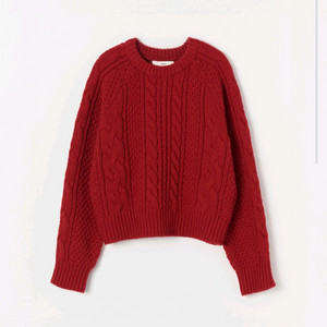 언에디트 B 소피아 울 케이블 니트_보헤미안 레드