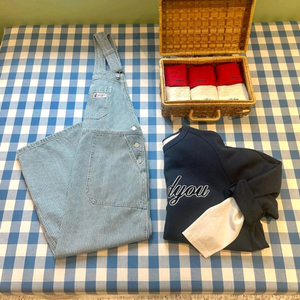 앤유 크랜본 포켓 포인트 데님 오버롤 원피스