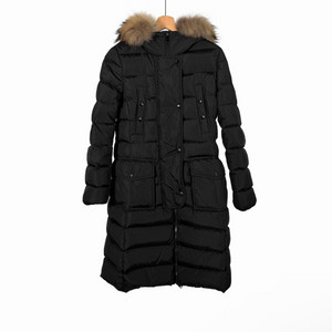 [0사이즈] 몽클레어 여성 클로에 라쿤 퍼 롱패딩 자켓 블랙 이미지