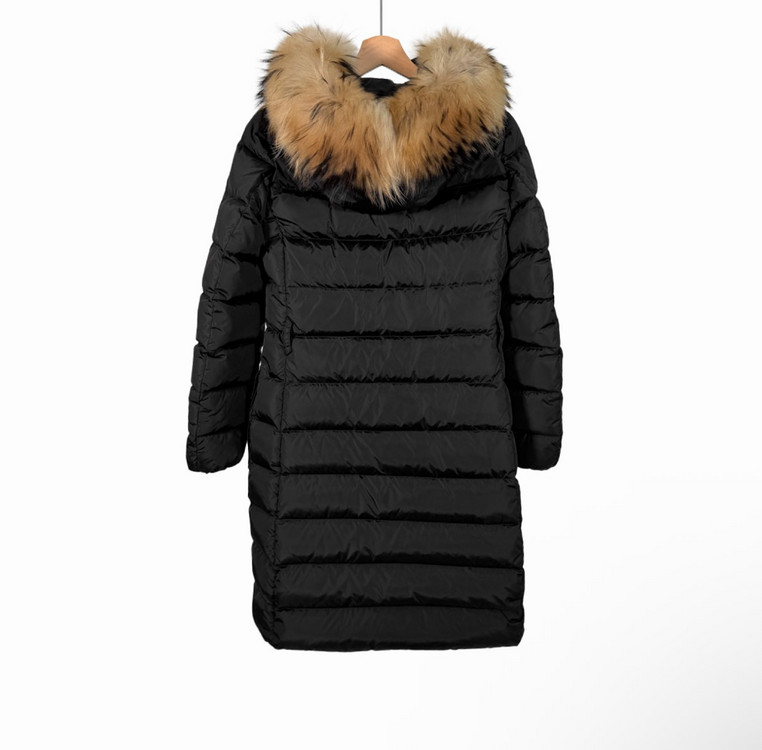 [0사이즈] 몽클레어 여성 클로에 라쿤 퍼 롱패딩 자켓 블랙 이미지