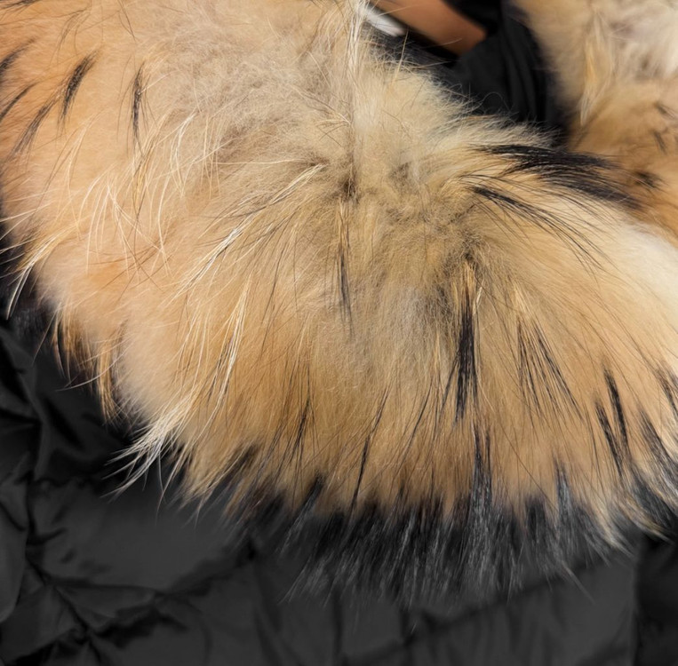 [0사이즈] 몽클레어 여성 클로에 라쿤 퍼 롱패딩 자켓 블랙 이미지