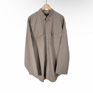 [M] 발렌시아가 21fw 체크 오버사이즈 버튼 다운 셔츠 베이지