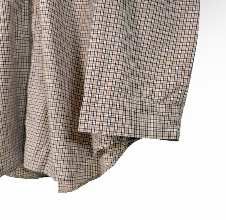 [M] 발렌시아가 21fw 체크 오버사이즈 버튼 다운 셔츠 베이지--7