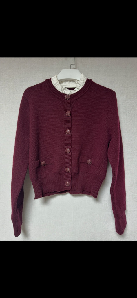 산드로 프릴 칼라 가디건 새상품 이미지