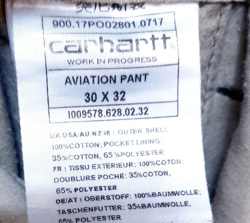 칼하트WIP 남성카고팬츠30-32/카고바지 이미지