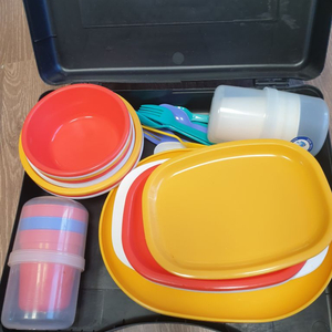 무배송)캠핑용접시.그릇.포크.야외용식기..