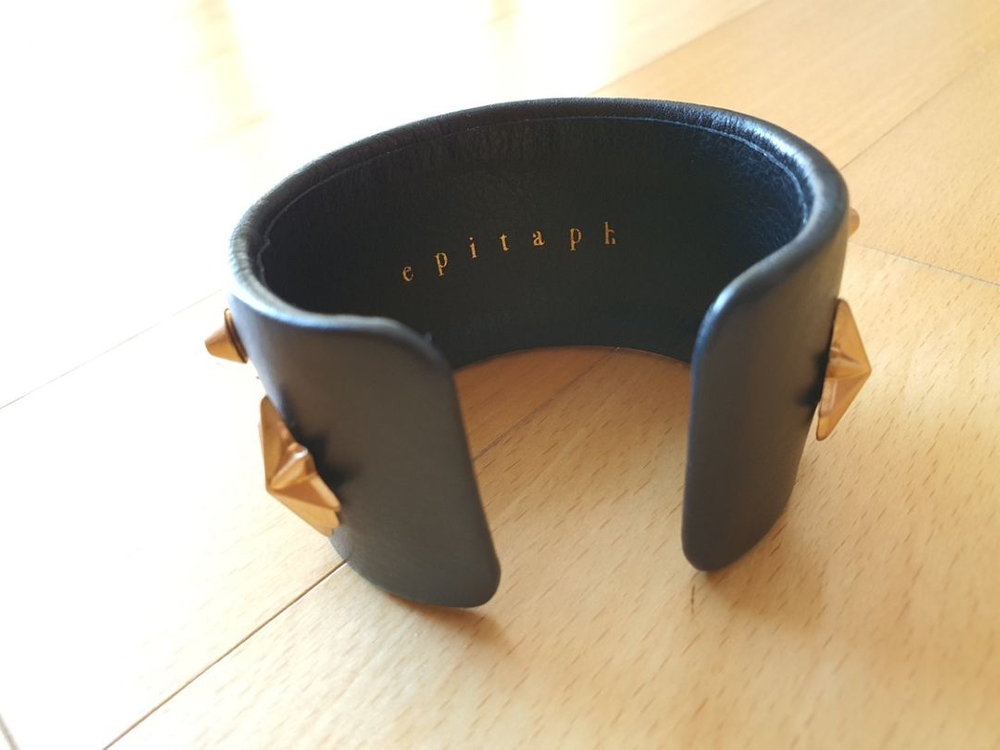 비이커 에피타프epitaph 별 스터드 찡 가죽 팔찌--6