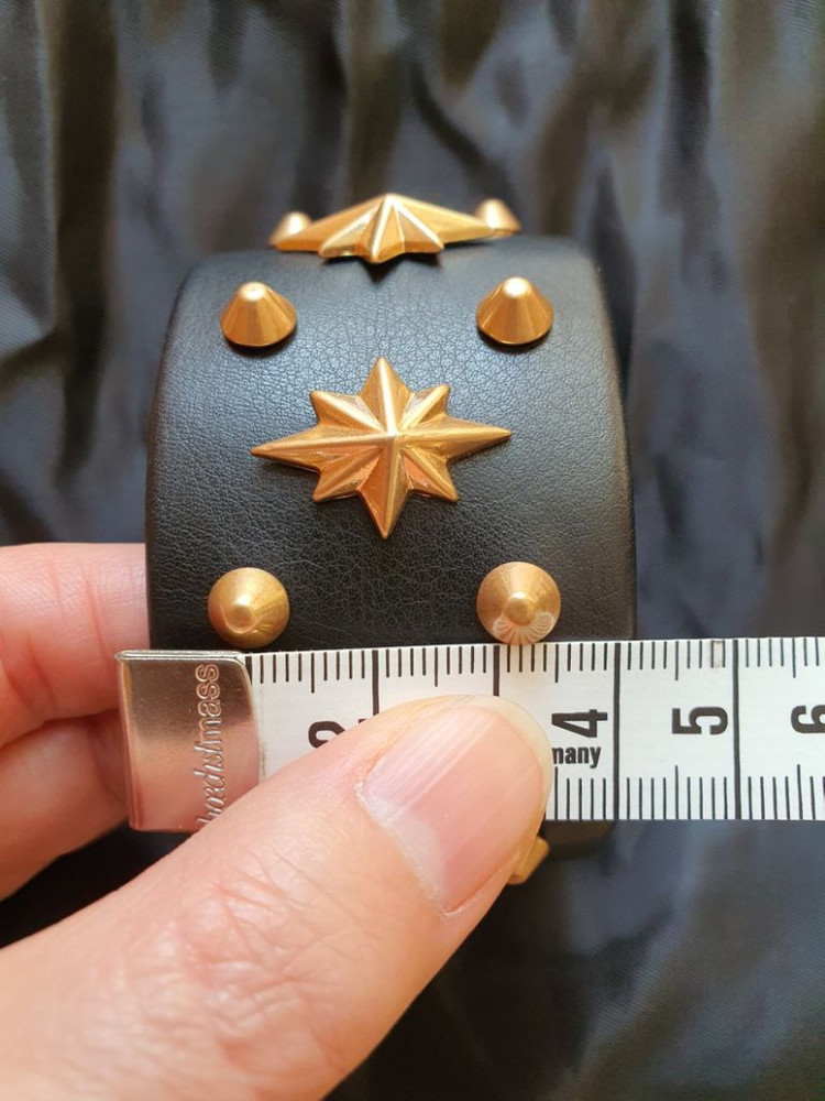 비이커 에피타프epitaph 별 스터드 찡 가죽 팔찌--7