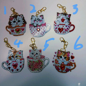 양면보석 십자수키링 6개