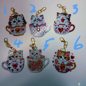 양면보석 십자수키링 6개