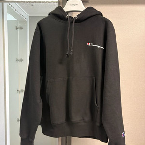 챔피온 리버스 위브 기모후드티 블랙