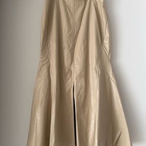 TIME 타임 페이크 레더 스커트 이미지