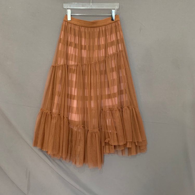 25인치 시스템 쉬폰 튤 밴딩 롱 스커트 치마 이미지