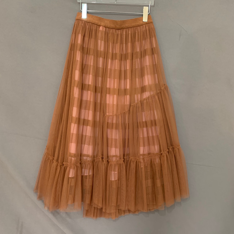 25인치 시스템 쉬폰 튤 밴딩 롱 스커트 치마 이미지
