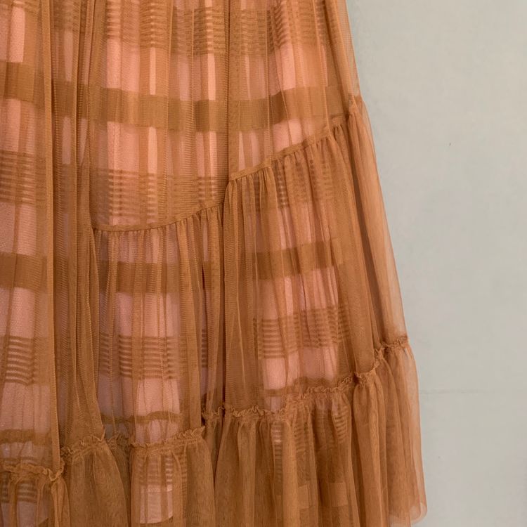 25인치 시스템 쉬폰 튤 밴딩 롱 스커트 치마 이미지