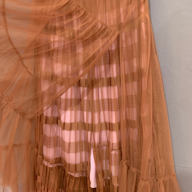 25인치 시스템 쉬폰 튤 밴딩 롱 스커트 치마 이미지