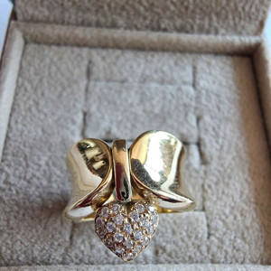 14K 하트큐빅 반지