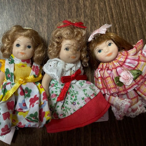 미니어처 빈티지 포세린 인형 3개 세트 이미지