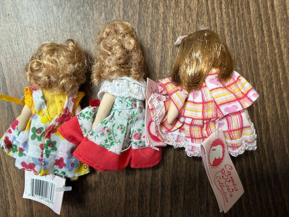 미니어처 빈티지 포세린 인형 3개 세트 이미지