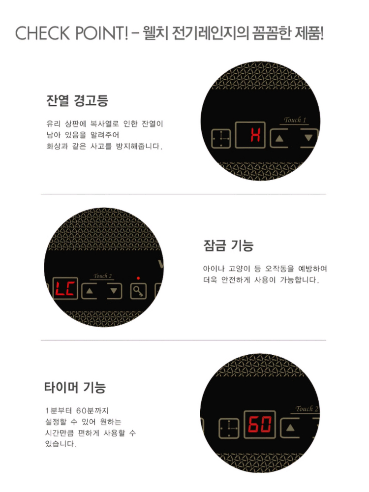 [새제품] 인덕션 웰치 하이라이트 2구 빌트인 전기렌지 전기레인지 이미지