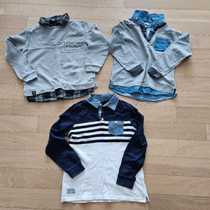 유아 아동 카라 레이어드 긴팔 티셔츠 3벌