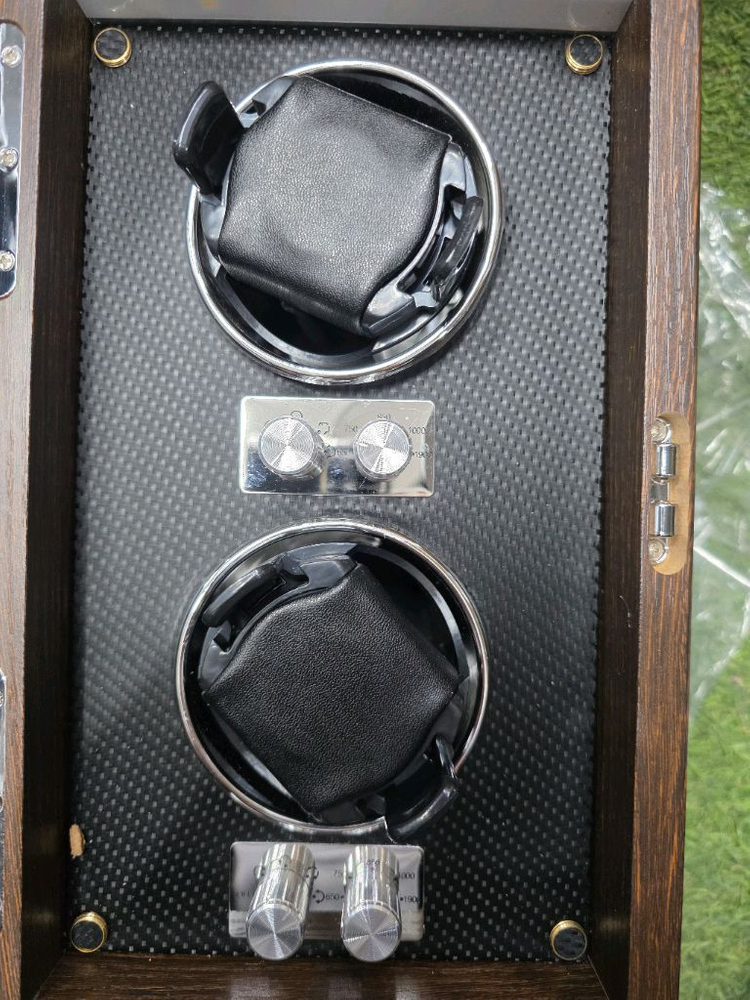 새상품 2구 우드 시계 와인더 이미지