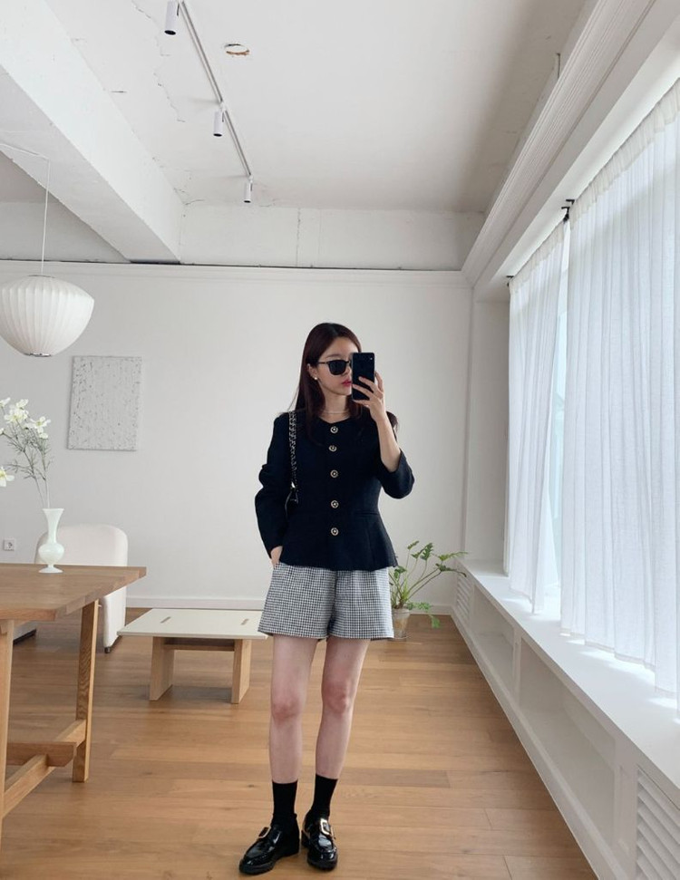 바이씨니 잘록 트위드자켓:) 이미지