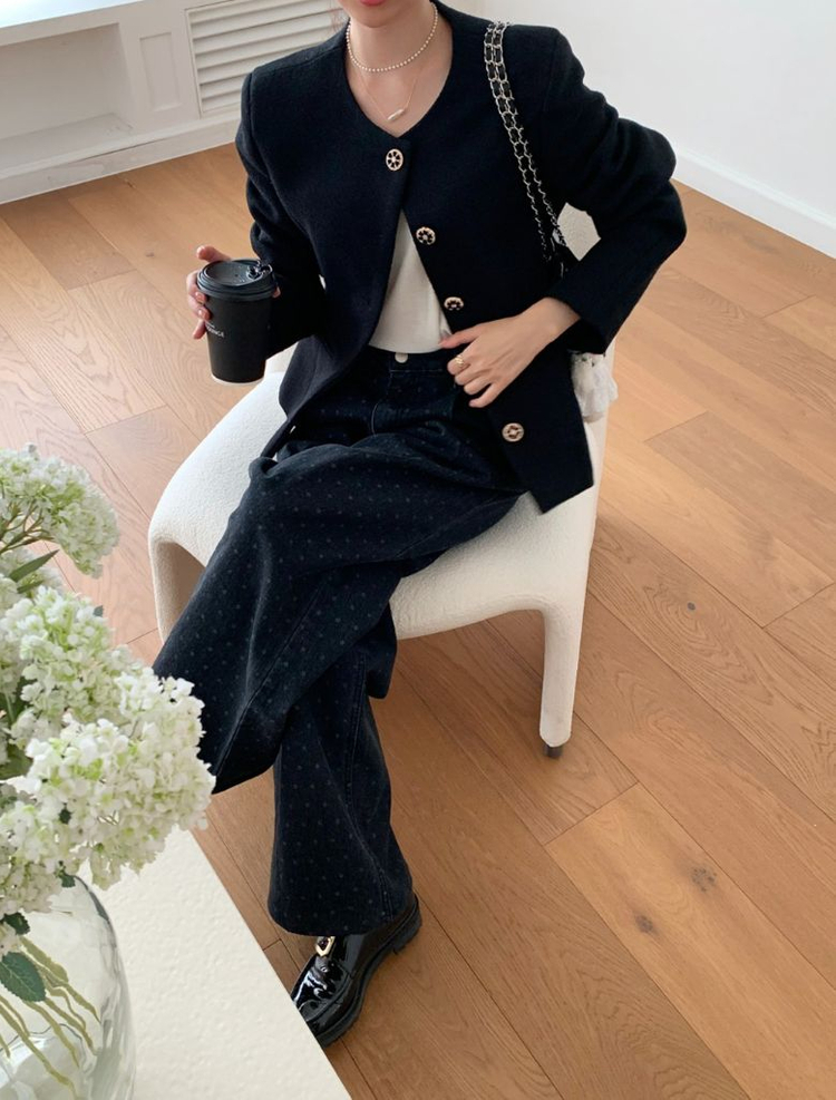 바이씨니 잘록 트위드자켓:) 이미지