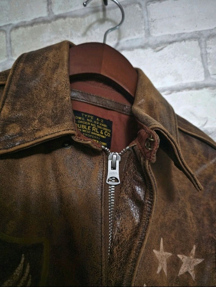 RRL 더블알엘 로고 A-2 가죽 자켓 폴로 류준열 이진욱 이동휘 뉴스보이 무스탕 발마칸 이미지