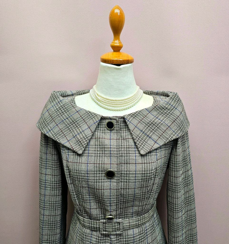 LYNN 린 체크 원피스 벨트세트--2