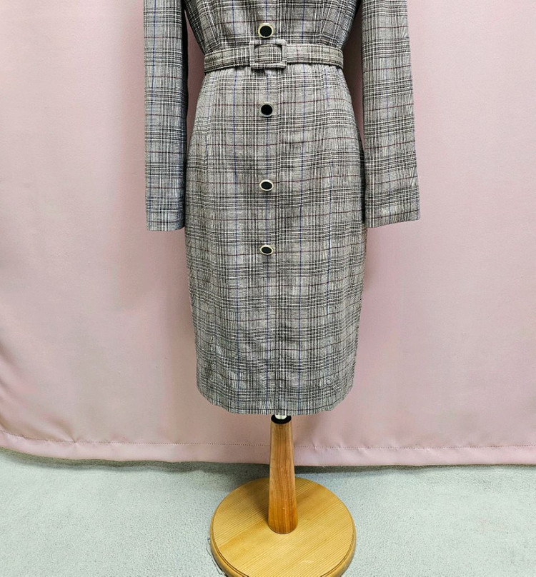 LYNN 린 체크 원피스 벨트세트--3