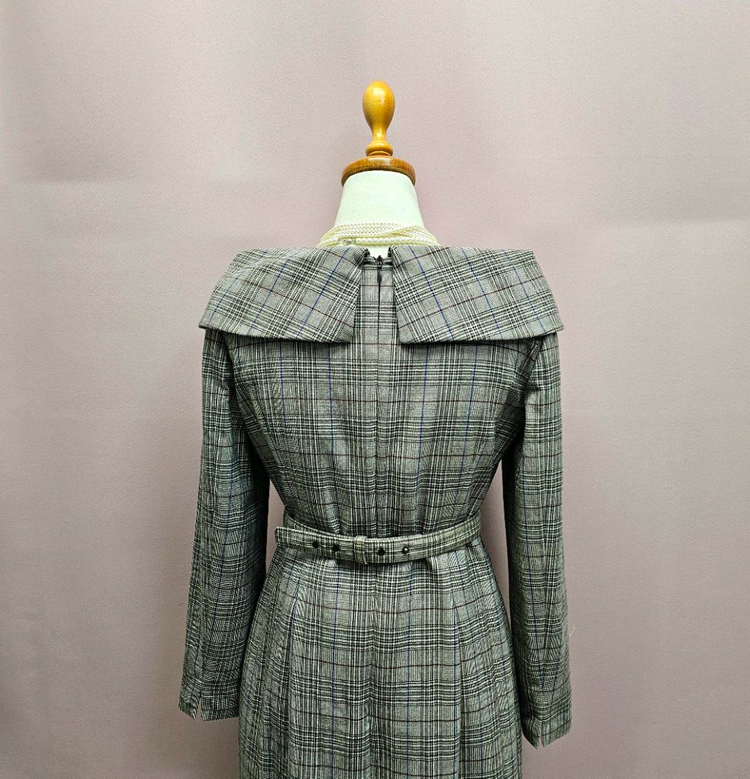 LYNN 린 체크 원피스 벨트세트--6