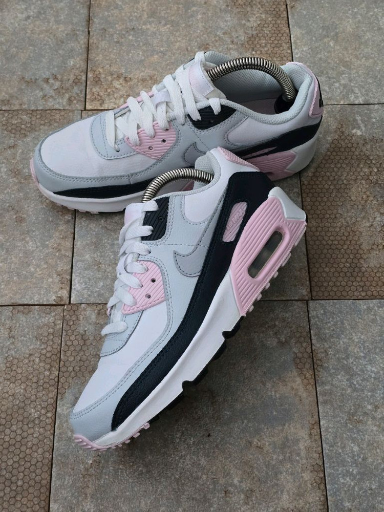 (230)나이키 에어맥스 90 화이트 핑크 폼 스니커즈 운동화--2