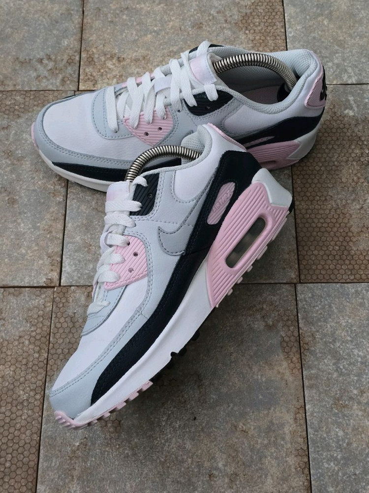 (230)나이키 에어맥스 90 화이트 핑크 폼 스니커즈 운동화--4