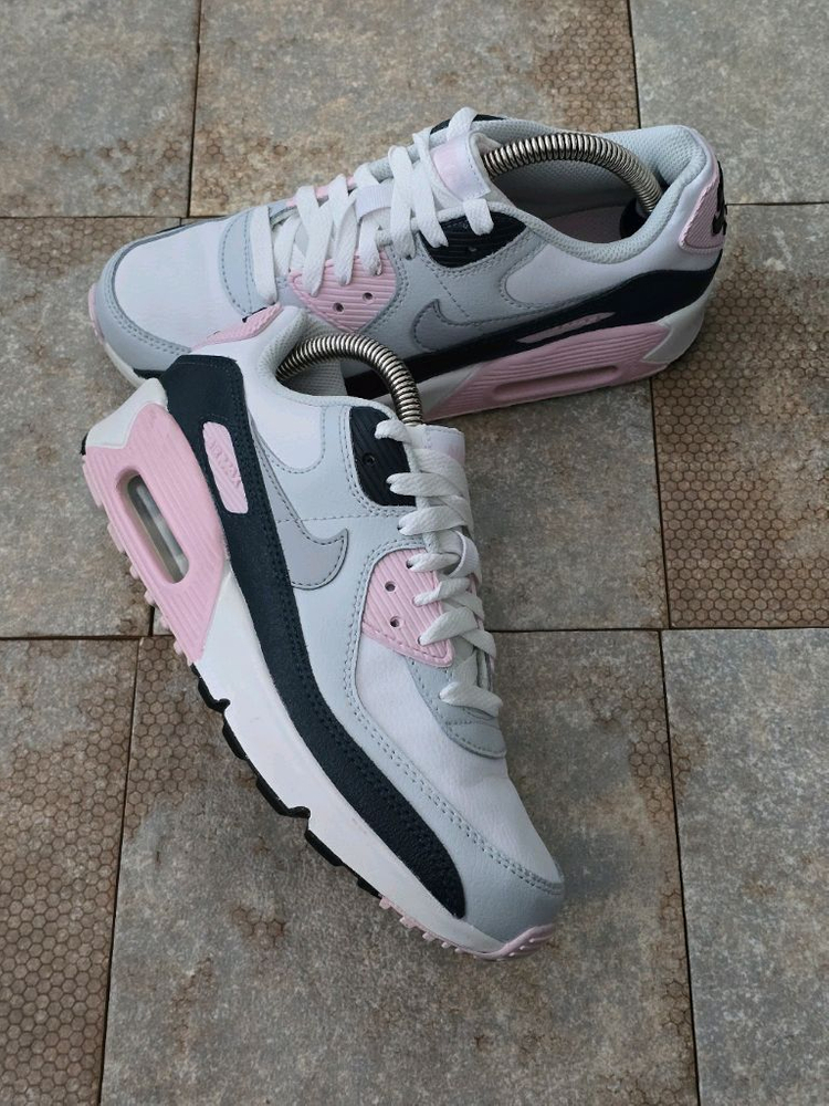 (230)나이키 에어맥스 90 화이트 핑크 폼 스니커즈 운동화--5