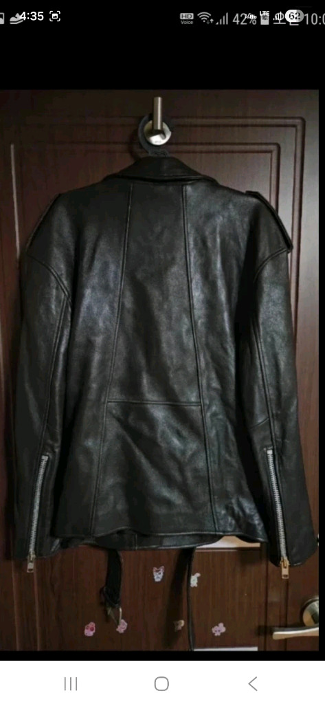 (정품, 새옷)젠틀맨즈컨셉 바이크 라이더 천연가죽자켓 100, 다크 브라운색,정가890,000원--1