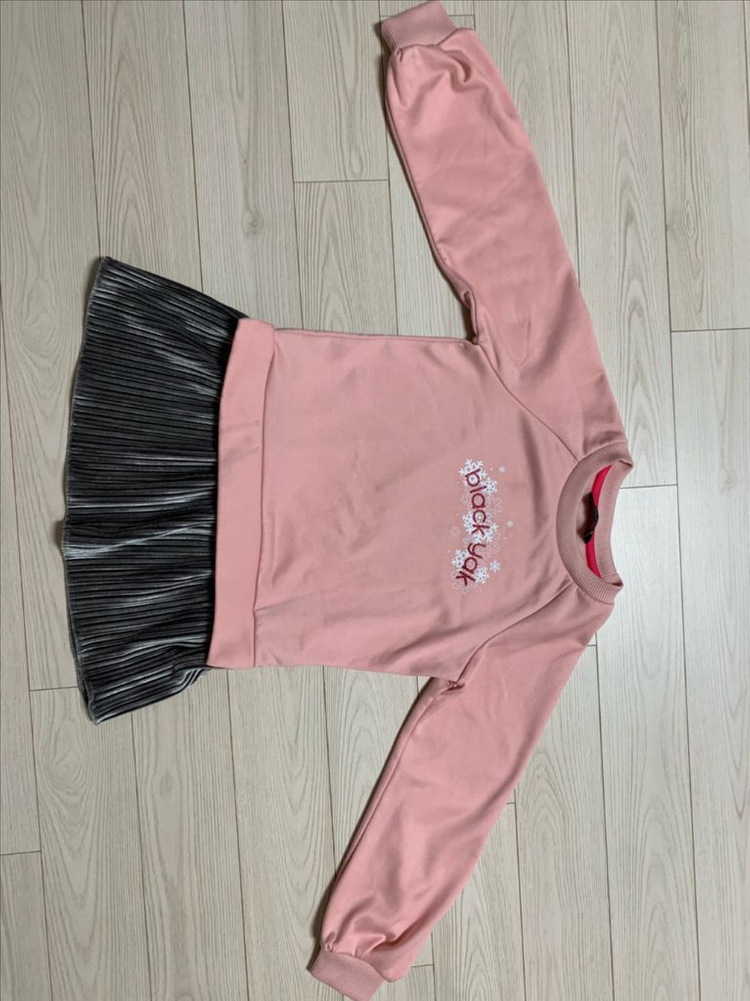 120-블랙야크 키즈 맨투맨롱티 (핑크) 이미지