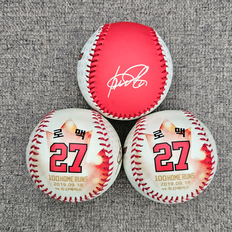 SK와이번스 로맥 100홈런 기념구/캐릭터 야구공 싸인볼--1