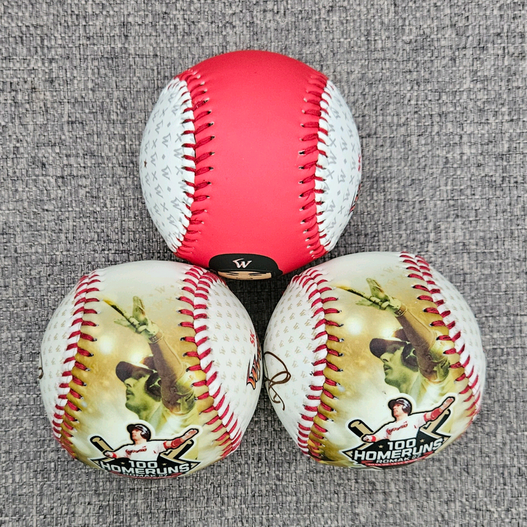 SK와이번스 로맥 100홈런 기념구/캐릭터 야구공 싸인볼--4