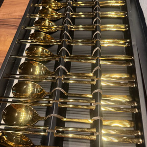 홈아트 금색 스텐레스 수저 10개 세트